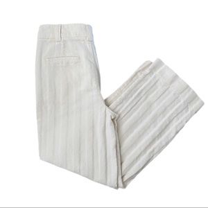 Zara TRF Collection Textured White Striped Pants Size M